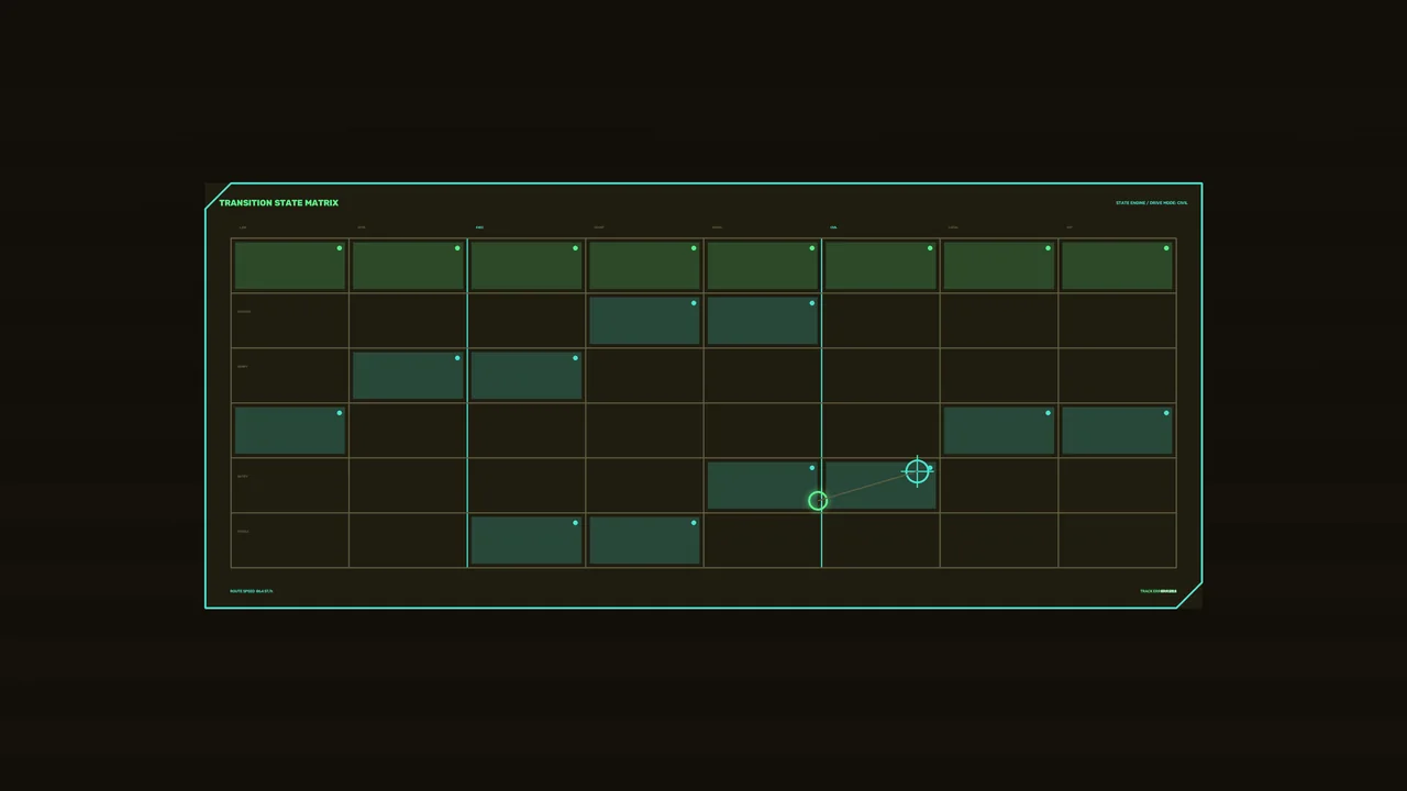 Transition State Matrix Sci-Fi HUD 4K Wallpaper