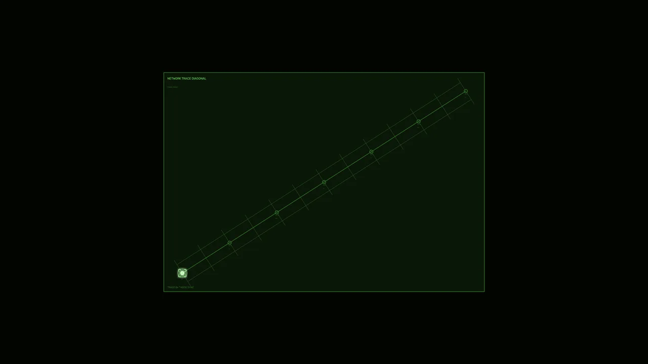 Green Network Trace HUD 4K Sci-Fi Wallpaper