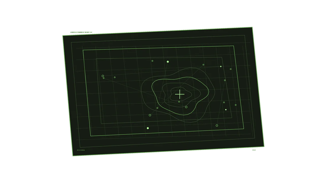 Green Contour-Mapping Scanner HUD with Grid Telemetry | 4K Sci-Fi Wallpaper