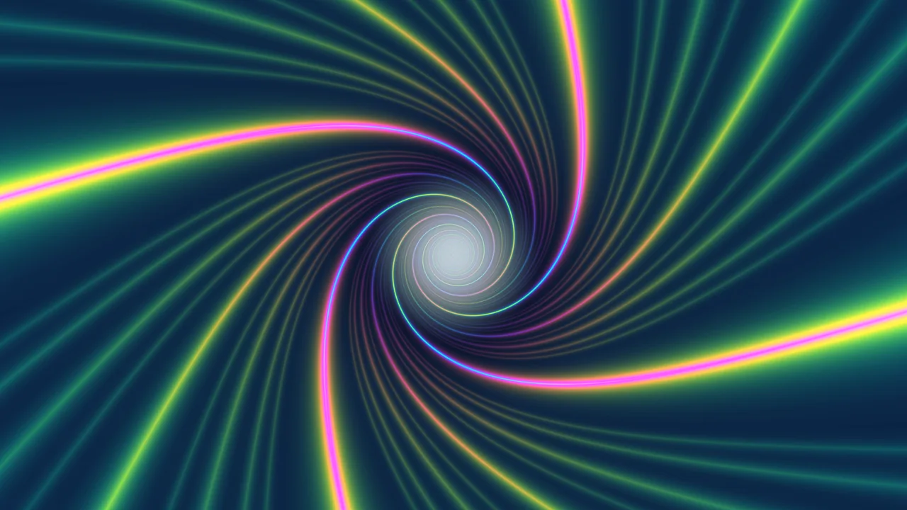 Abstract Neon Spiral Tunnel 4K Wallpaper