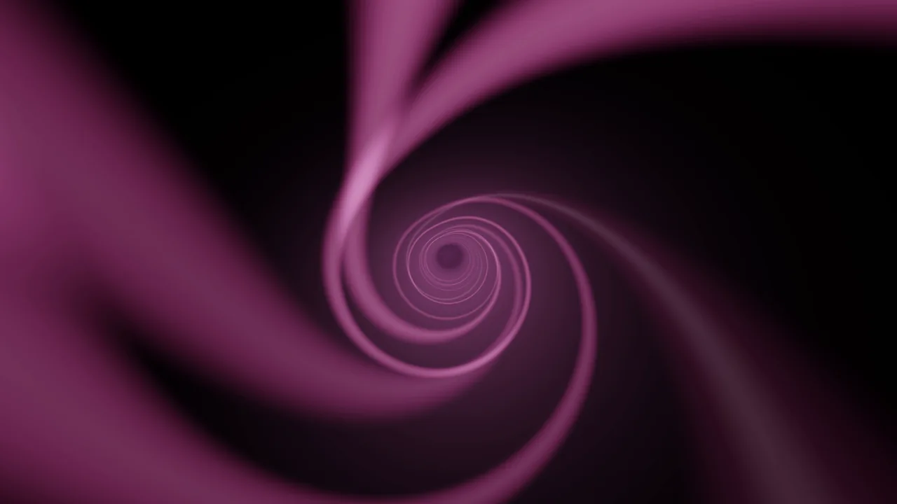 Abstract Magenta Spiral Vortex on Black 4K Wallpaper