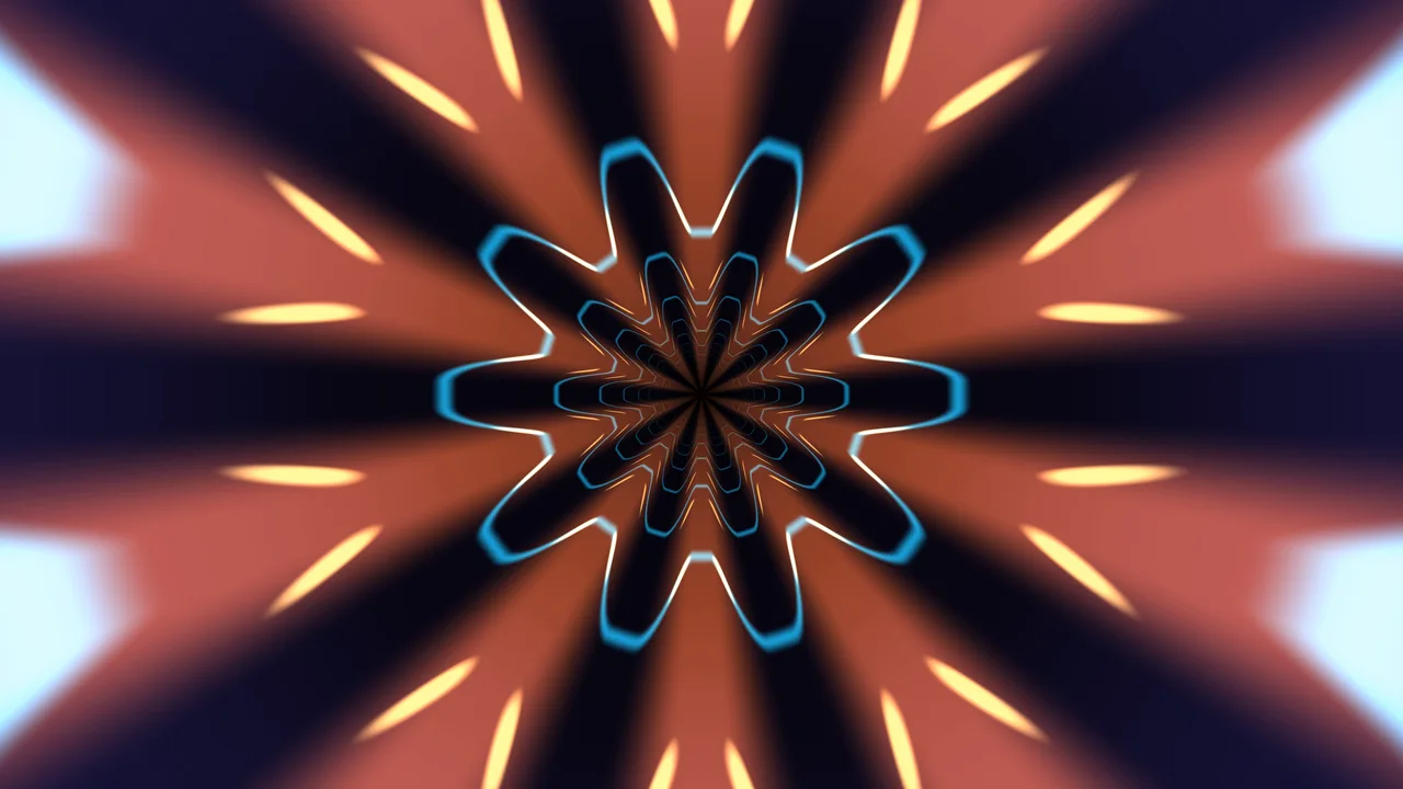 Neon Kaleidoscopic Portal Tunnel 4K Wallpaper