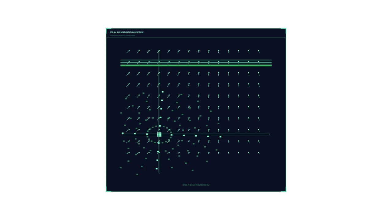 Sci-Fi Depressurization Response HUD – 4K Spacecraft Telemetry Wallpaper