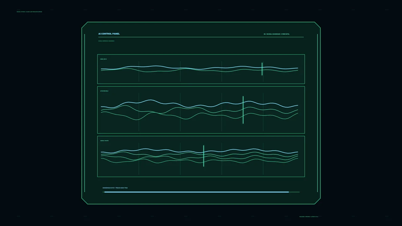Sci-Fi Telemetry Dashboard HUD with Waveform Graphs