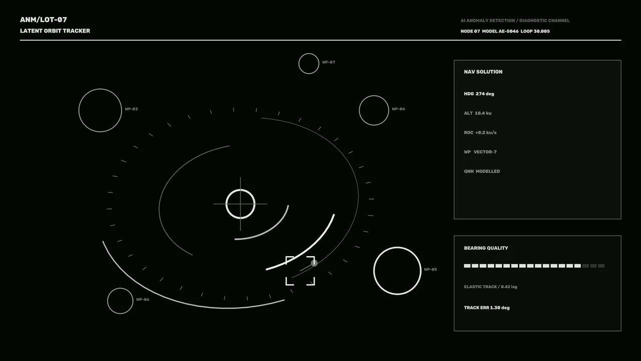 4K Sci-Fi Navigation Telemetry HUD with Circular Orbit Tracker