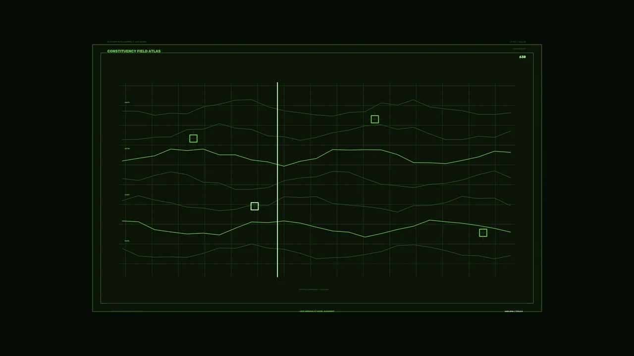 Election Data Analysis HUD with Green Multi-Line Graphs 4K Wallpaper