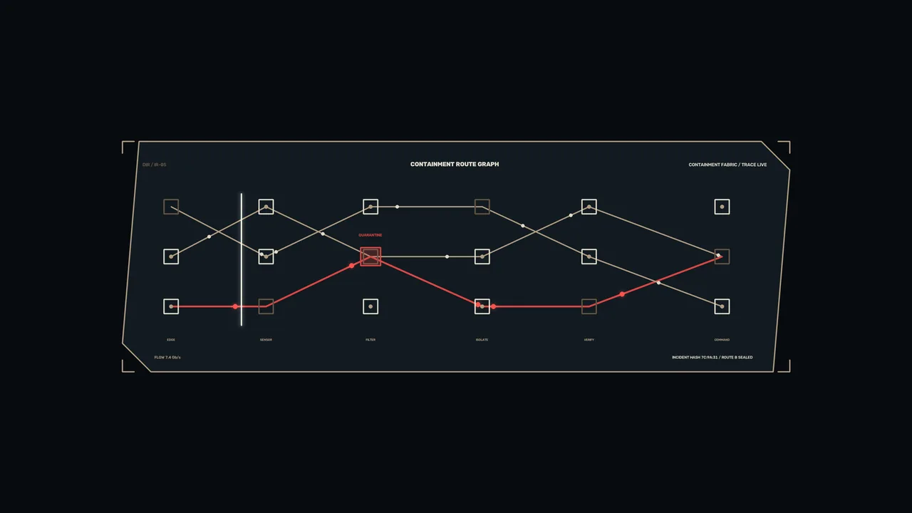 Containment Route Graph HUD 4K Sci-Fi Wallpaper