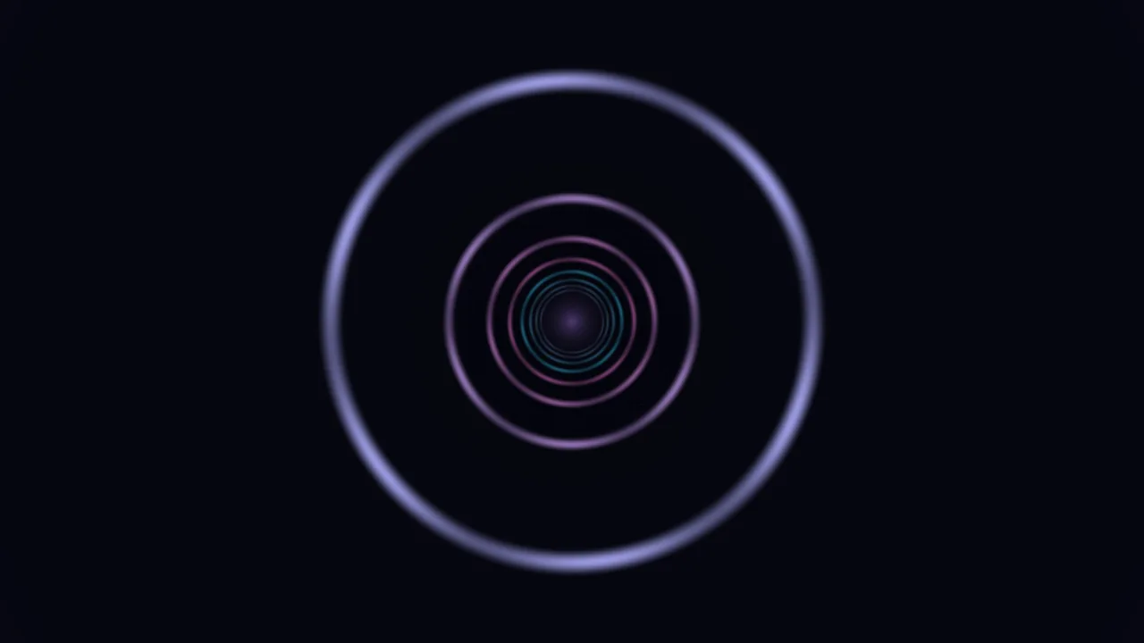 Concentric Neon Rings on Dark Background 4K Wallpaper