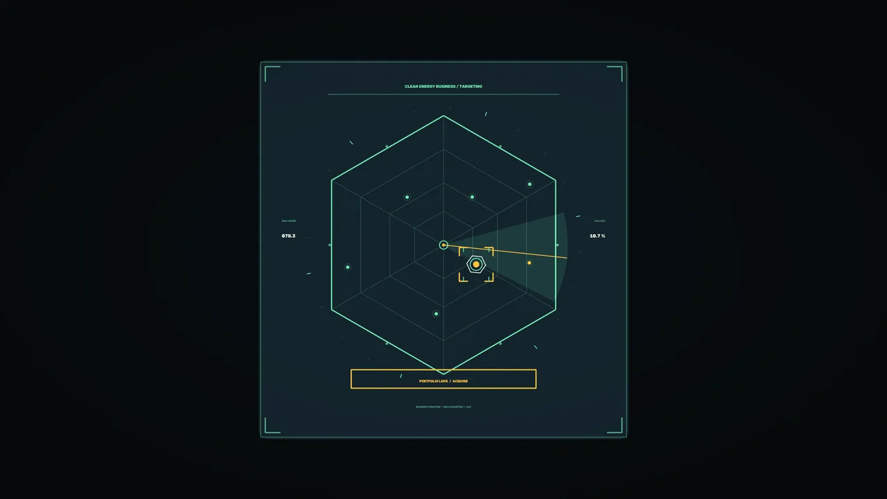 Clean Energy Portfolio Targeting HUD Dashboard 4K Sci-Fi Wallpaper