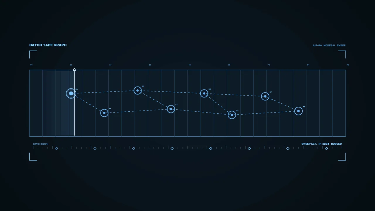 Blue Batch Tape Graph Node HUD 4K Wallpaper