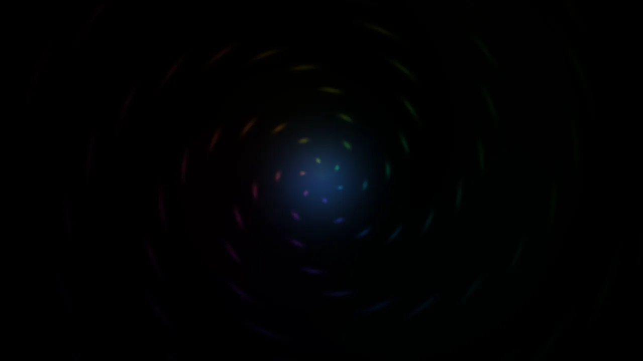 Chromatic Circular Loading Indicator with Blue Center on Black 4K Wallpaper