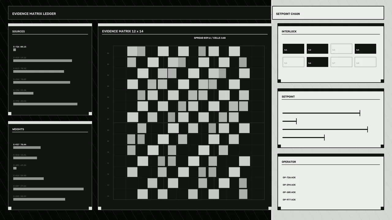Monochrome Evidence Matrix HUD Dashboard 4K Wallpaper