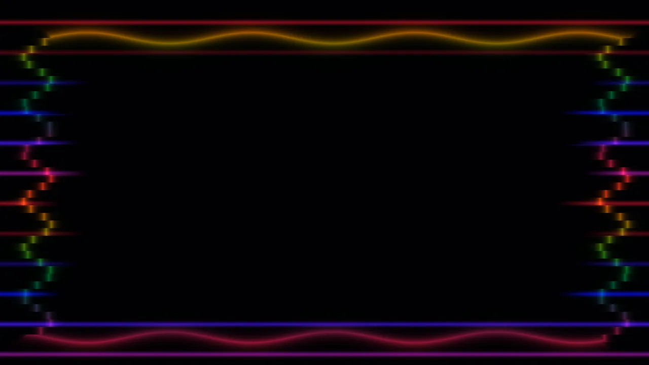 Chromatic Glitch Neon Frame on Black 4K Wallpaper