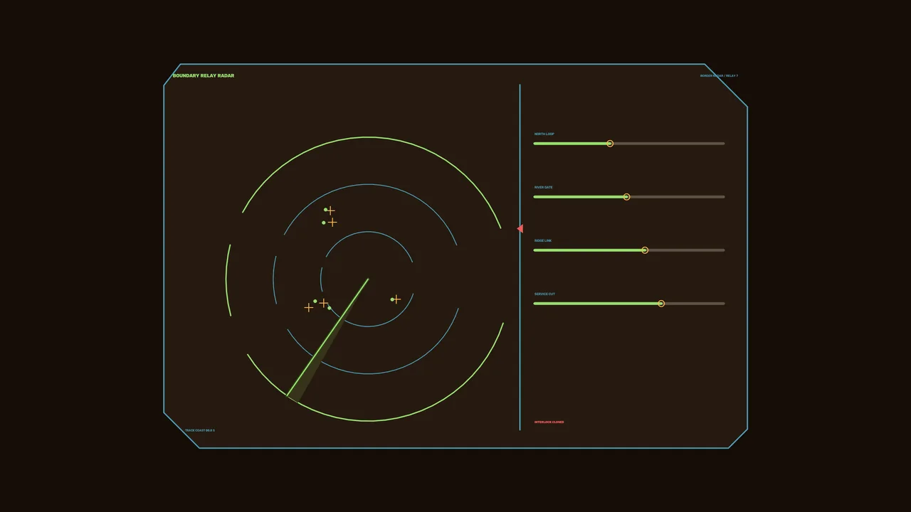 Sci-Fi Boundary Relay Radar HUD 4K Wallpaper