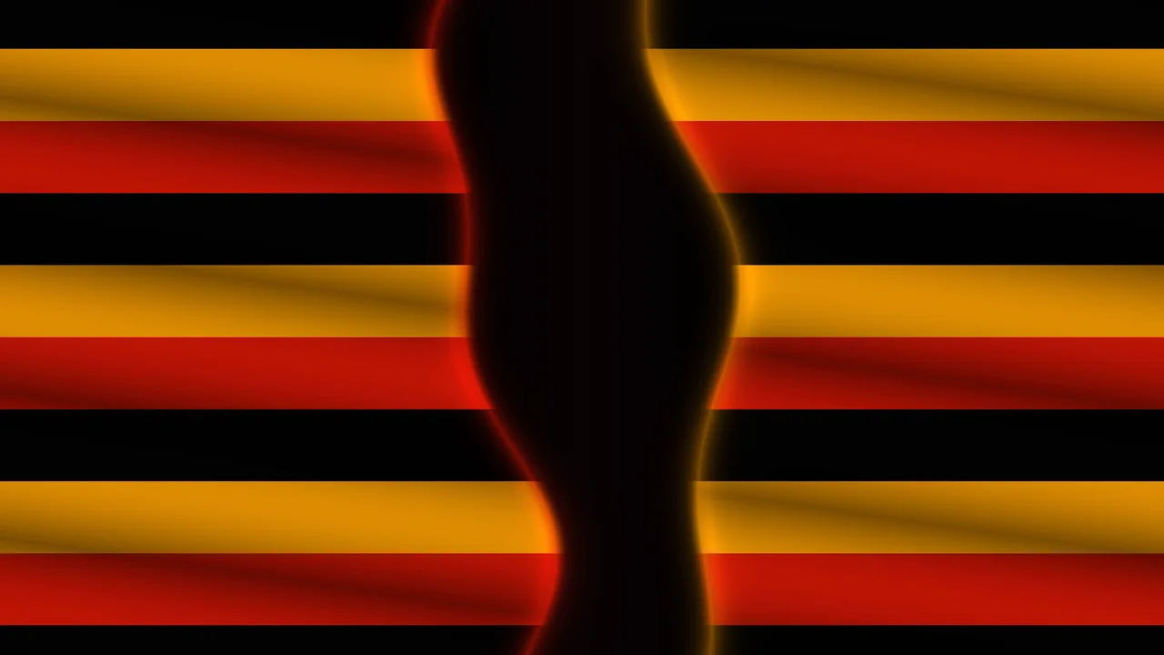 Abstract Black Red and Gold Wave Wallpaper
