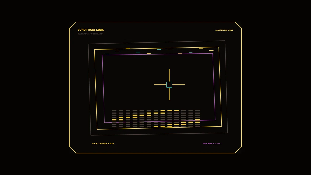 Acoustic Mapping Echo Trace HUD with Crosshair Telemetry