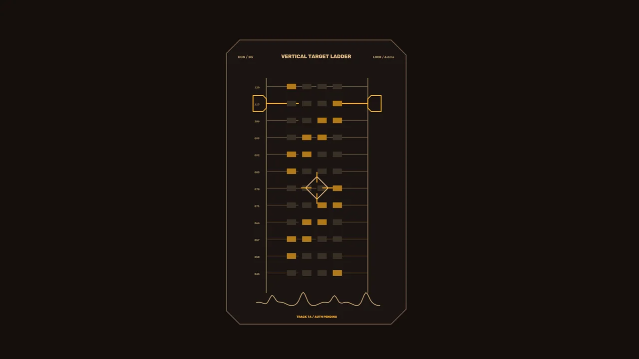 Amber Vertical Target Ladder HUD 4K Wallpaper
