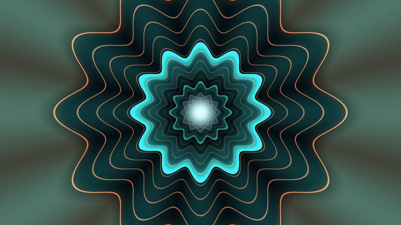 Abstract Turquoise Contour Tunnel with Copper Waves 4K Wallpaper