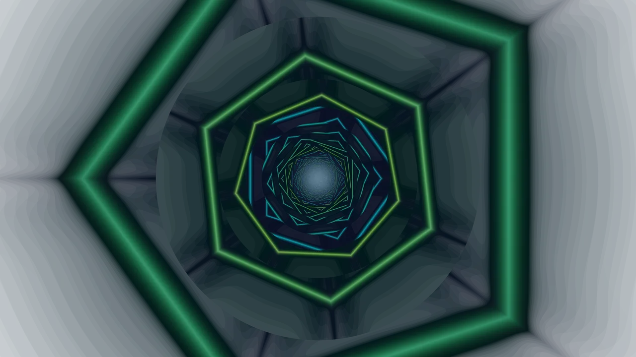 Neon Polygonal Tunnel 4K Wallpaper
