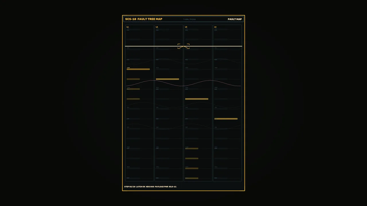 Sci-Fi Fault Map Telemetry HUD 4K Wallpaper