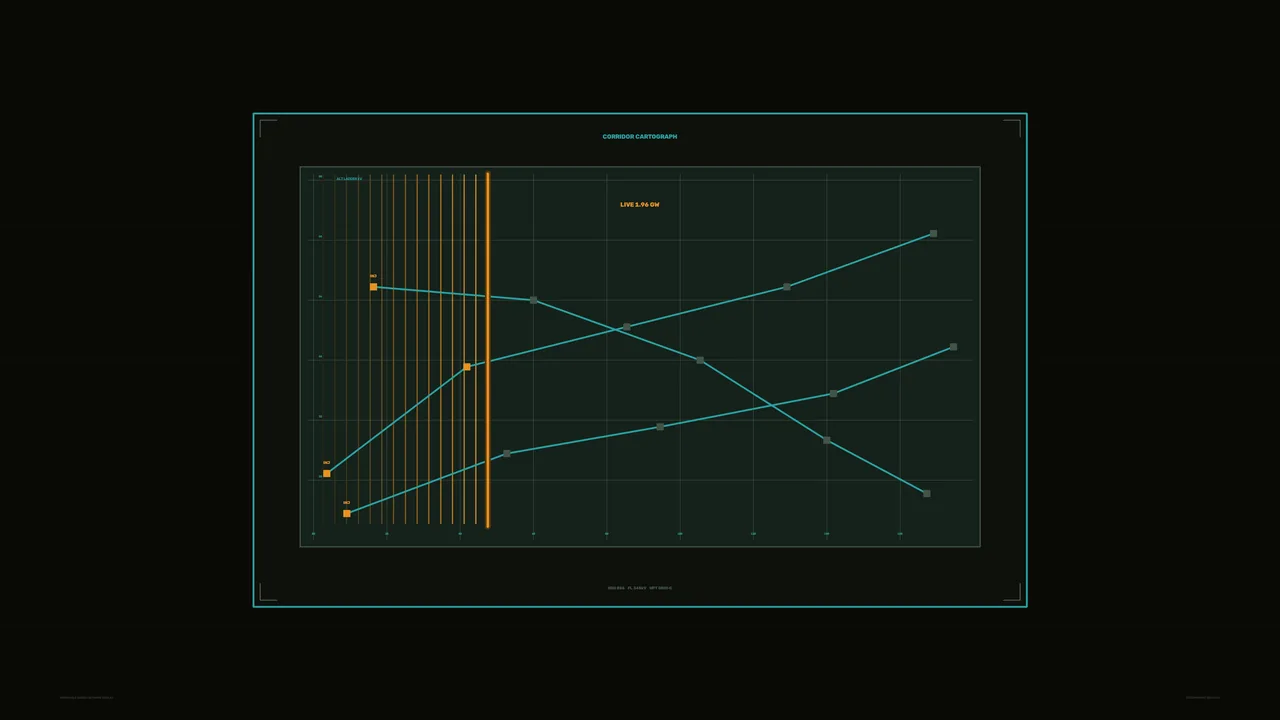 Sci-Fi Telemetry Graph HUD with Cyan Lines and Amber Markers 4K Wallpaper