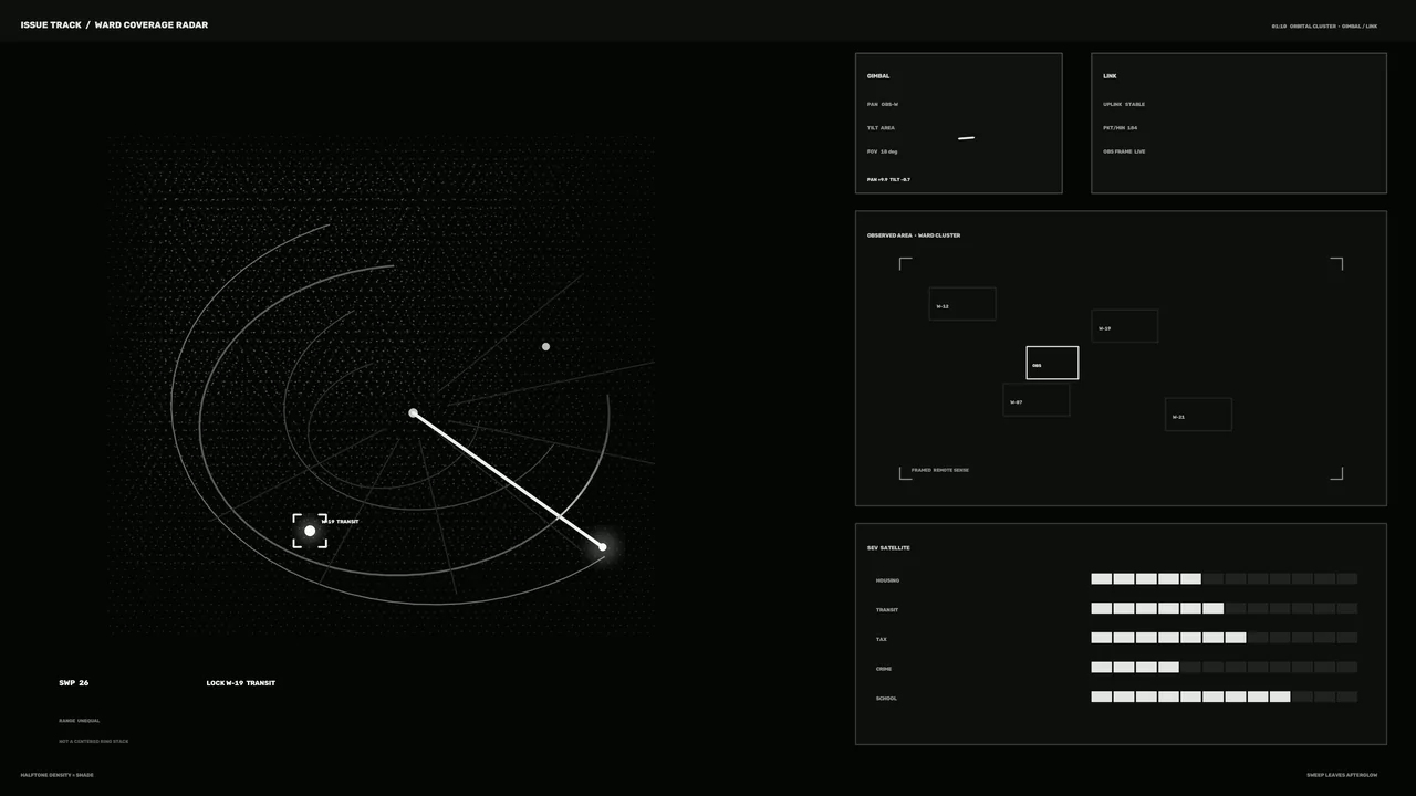 Monochrome Radar Telemetry HUD 4K Sci-Fi Wallpaper