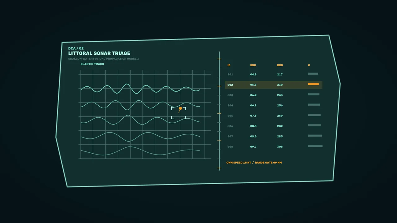 Fictional Littoral Sonar Triage HUD 4K Wallpaper