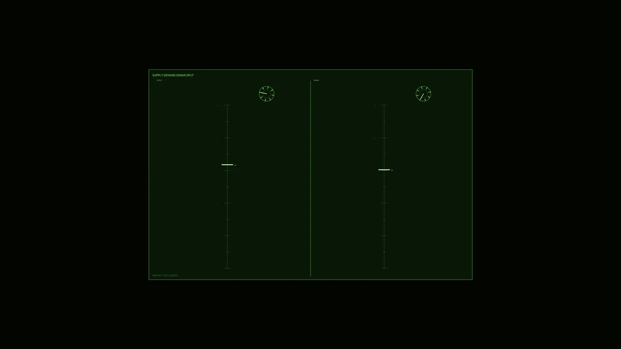Green Supply and Demand Split HUD 4K Sci-Fi Wallpaper