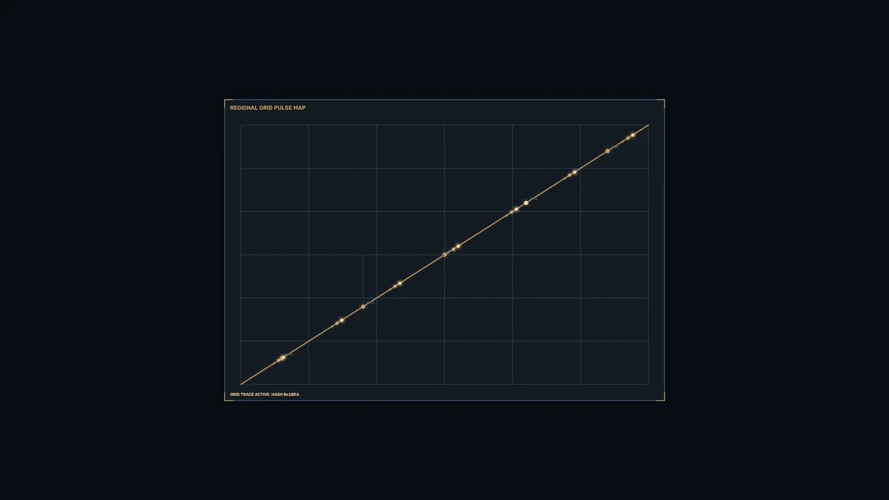 Sci-Fi Regional Grid Pulse HUD Dashboard 4K Wallpaper