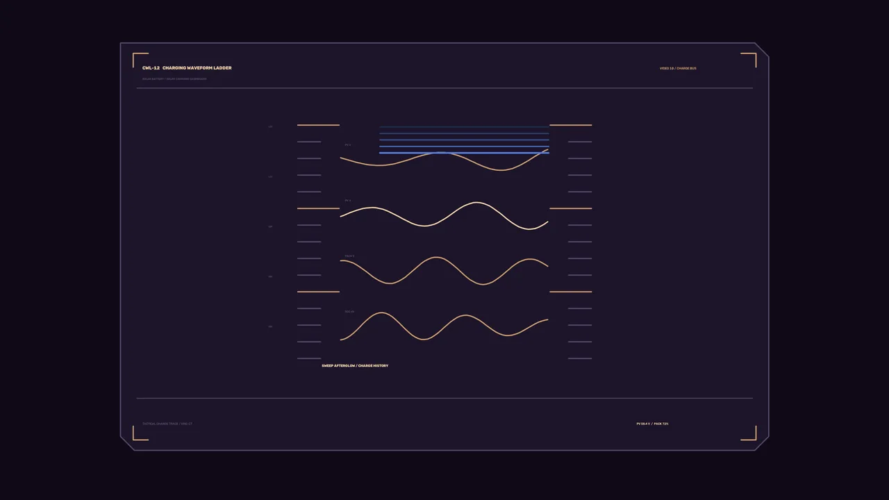 Solar Battery Charging Waveform HUD Dashboard 4K Wallpaper