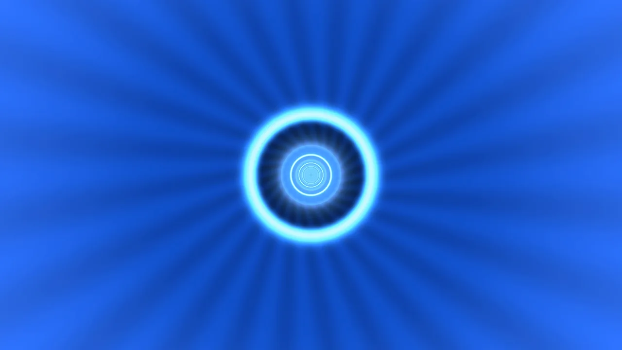 Blue Plasma Tunnel with Concentric Neon Rings 4K Wallpaper