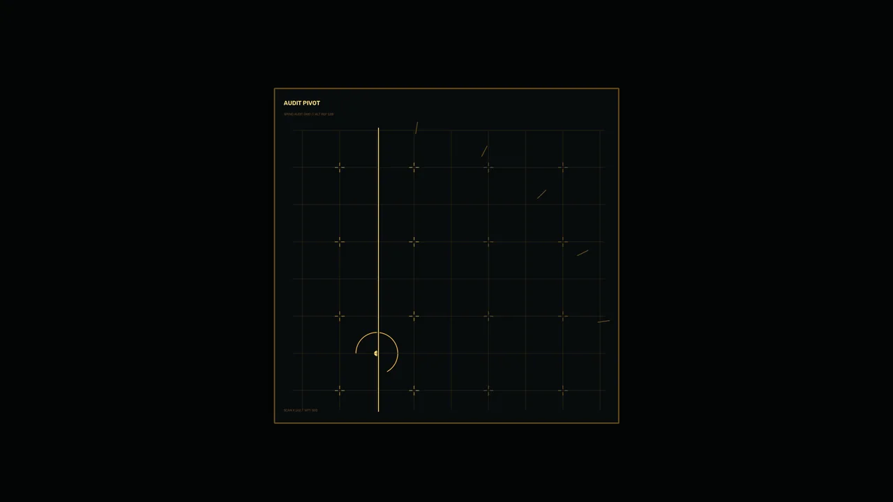 Amber Audit Pivot Grid HUD Dashboard 4K Sci-Fi Wallpaper