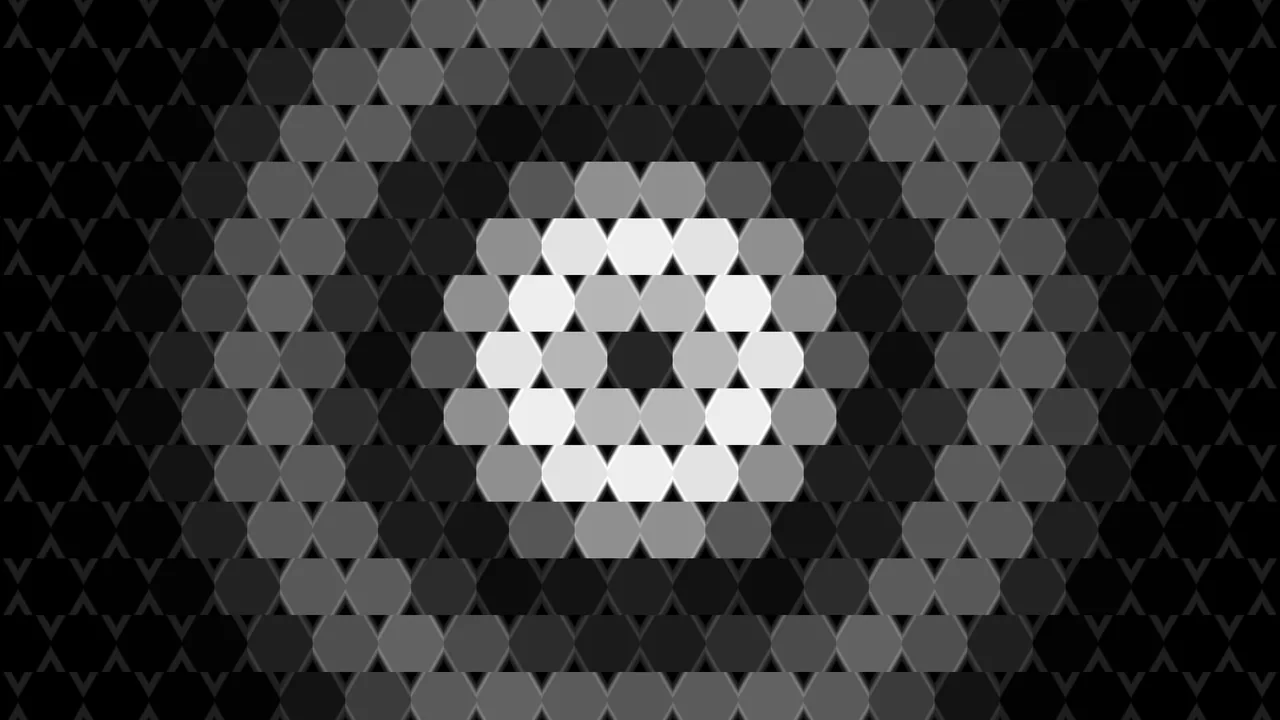 Monochrome Hexagonal HUD Interface Wave 4K Wallpaper