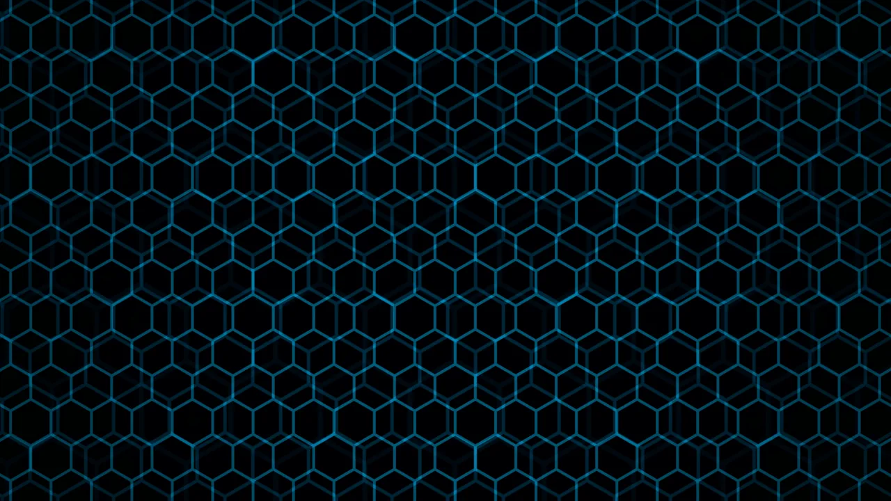 Dark Cyan Honeycomb HUD Grid 4K Wallpaper