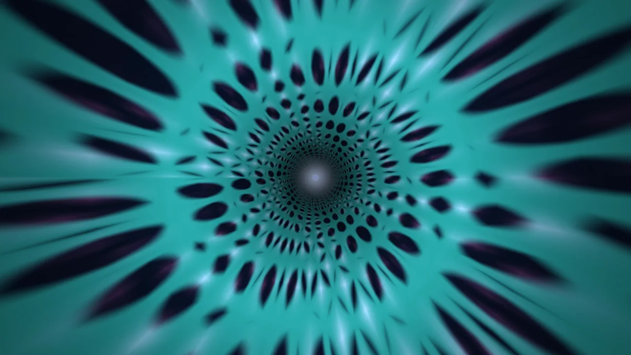 Abstract Turquoise Oval Aperture Tunnel 4K Wallpaper