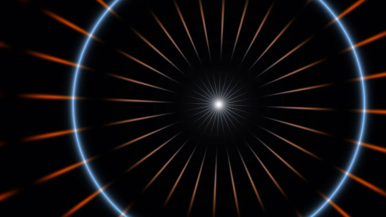 Blue and Orange Radial Light Tunnel 4K Wallpaper