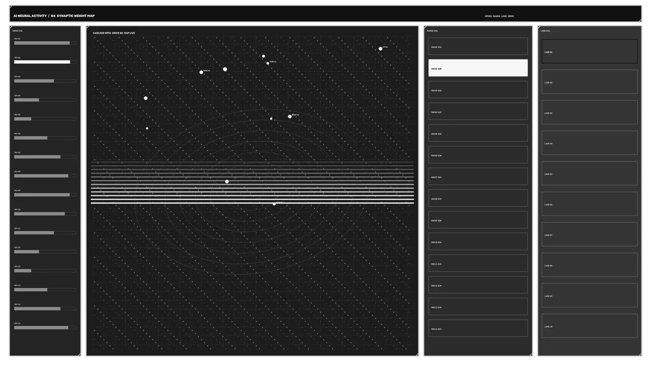 Monochrome Neural Activity Telemetry HUD