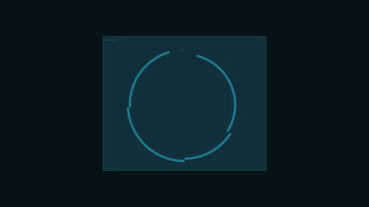 Circular Segmented HUD Telemetry Interface with Blue Scanner Ring 4K Wallpaper