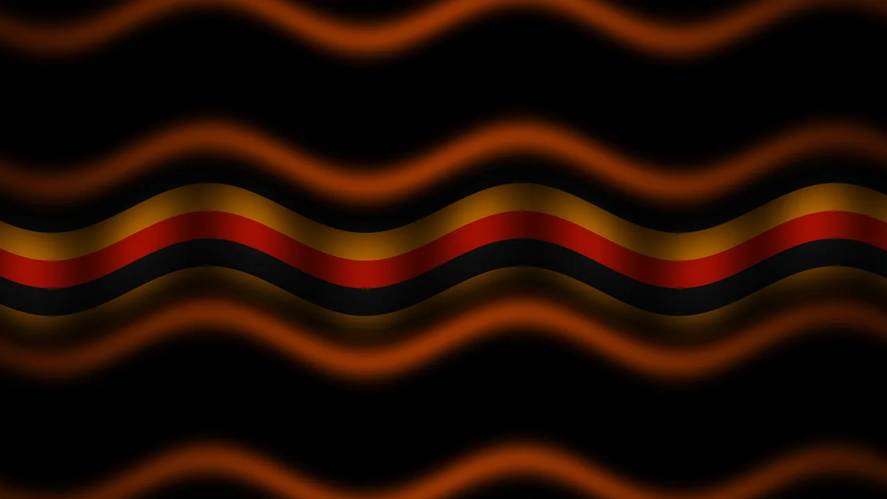 Black Red Gold Wavy Bands on Black 4K Wallpaper