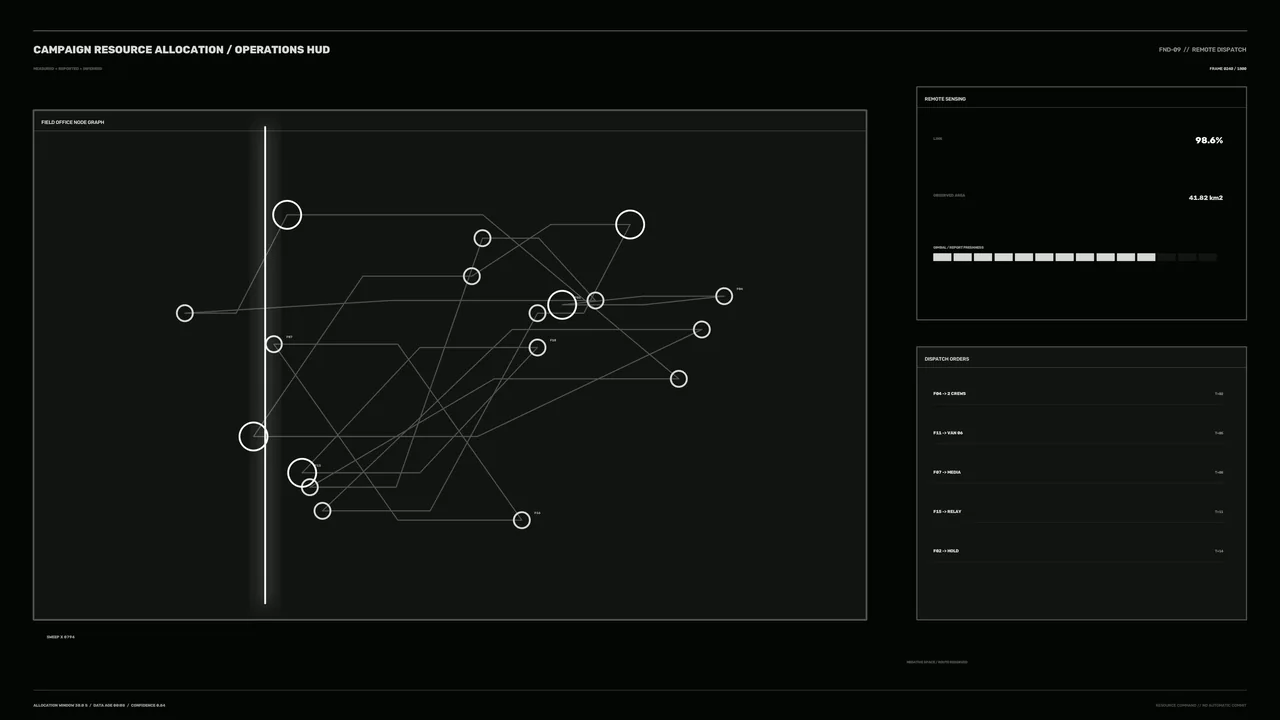 Resource Allocation Operations HUD with Node Graph 4K Wallpaper
