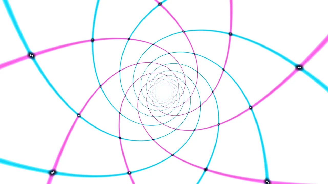 Neon Cyan and Magenta Concentric Rings on White