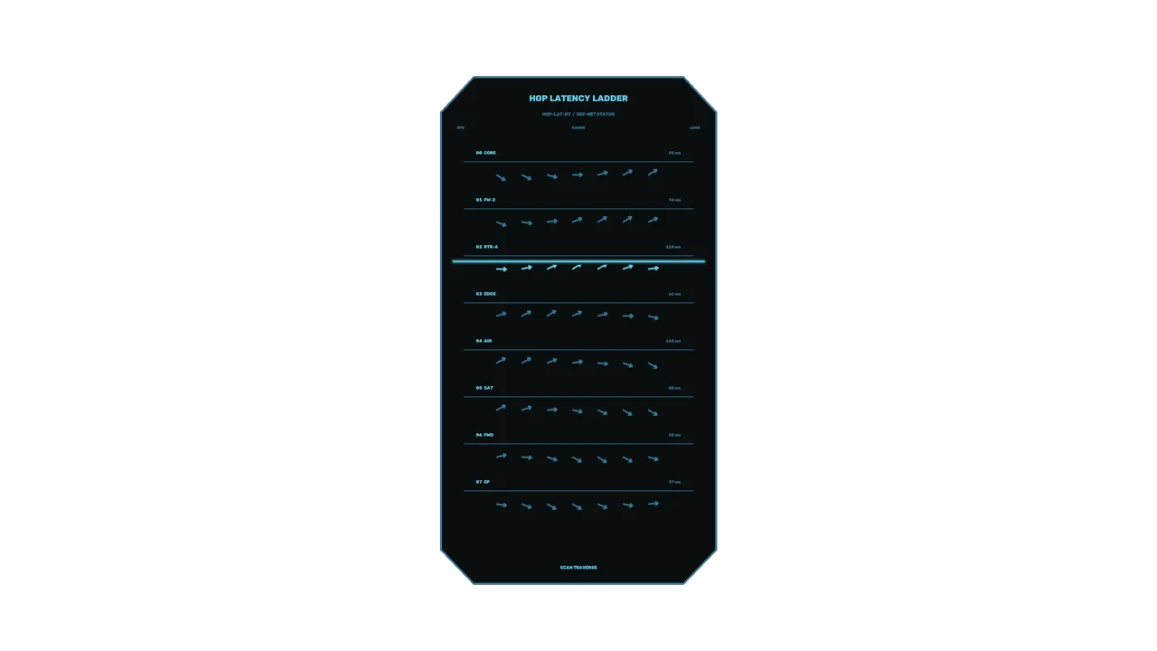 4K Sci-Fi HUD Hop Latency Ladder Telemetry Wallpaper