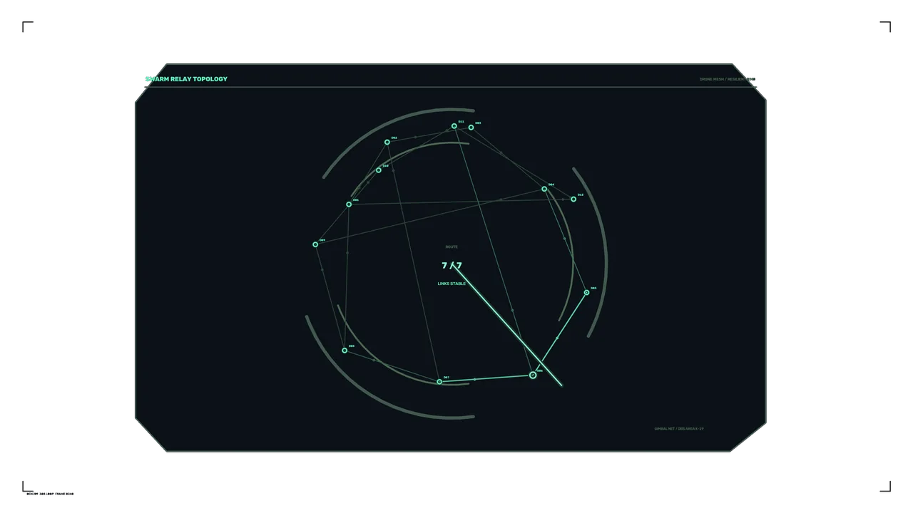 Sci-Fi Relay Network Topology HUD 4K Wallpaper