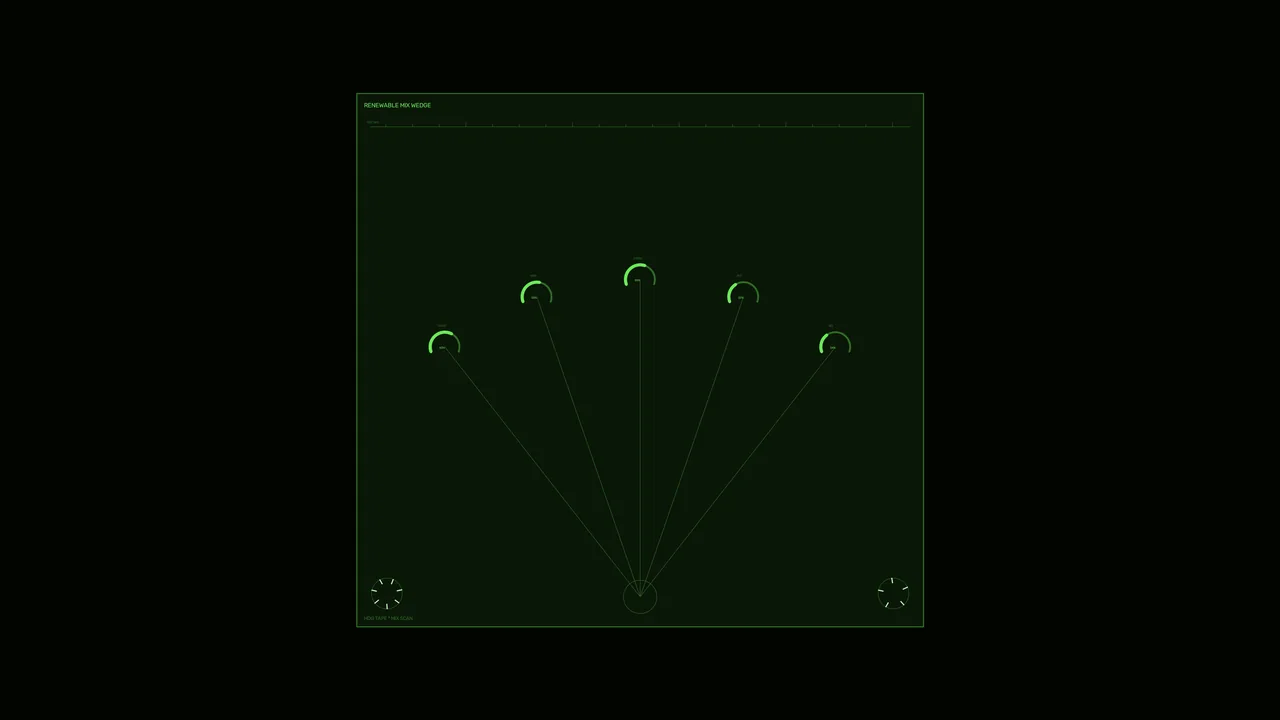 Renewable Energy Telemetry HUD with Radial Gauge Dashboard