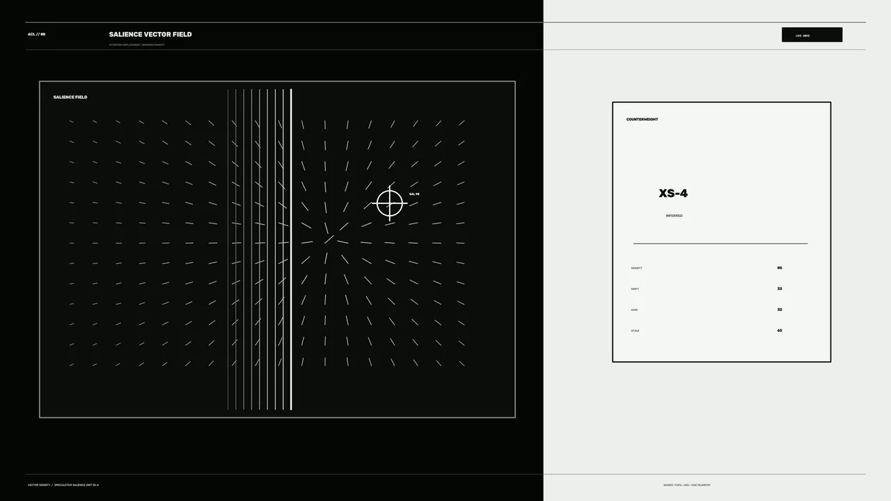 Futuristic Salience Vector Field HUD Dashboard 4K Wallpaper