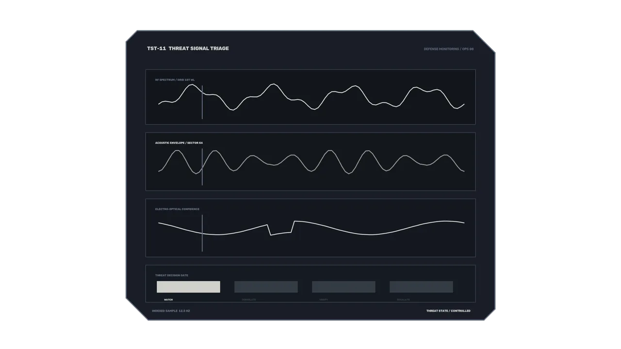 Sci-Fi Threat Signal Triage HUD Interface 4K Wallpaper