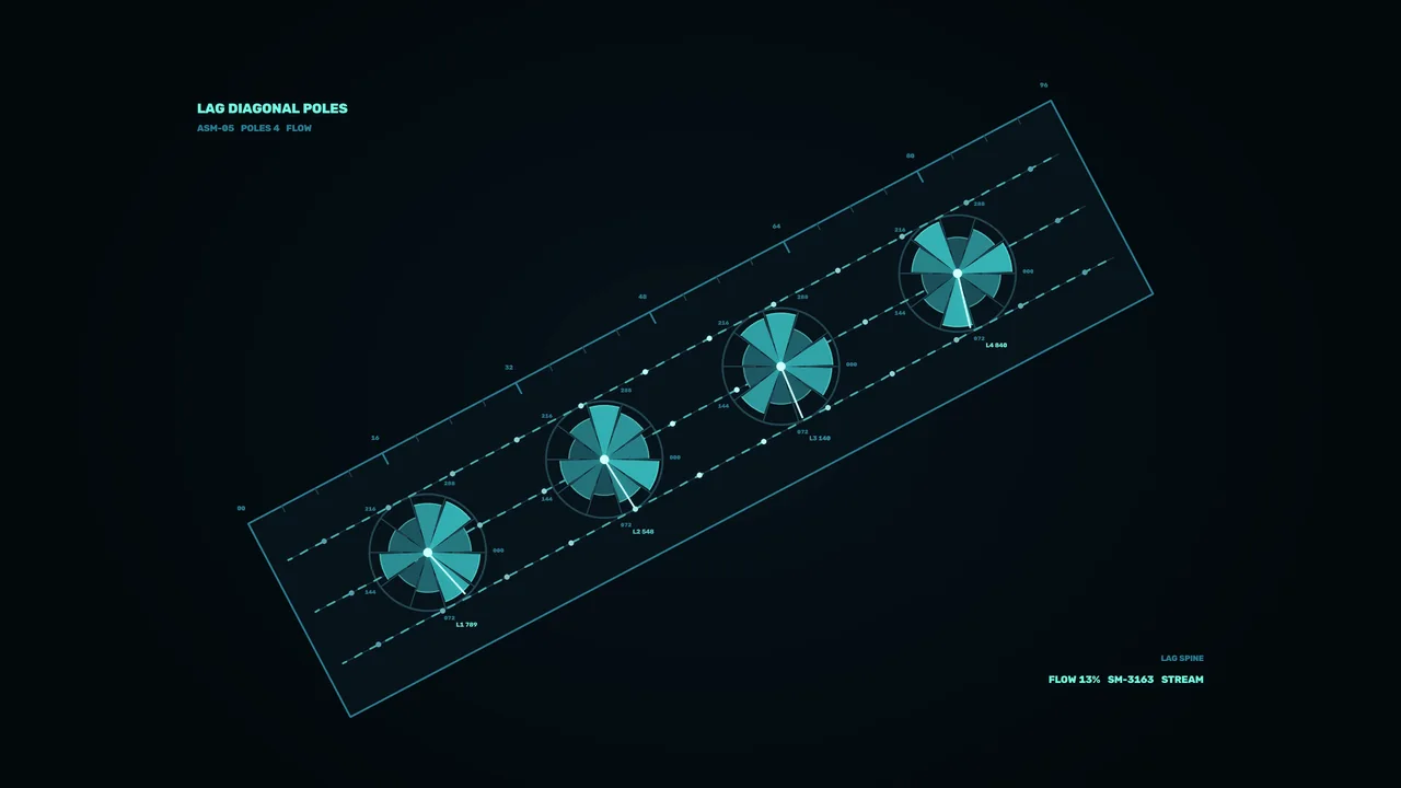 Sci-Fi Telemetry HUD with Lag Diagram and Radial Gauges 4K Wallpaper