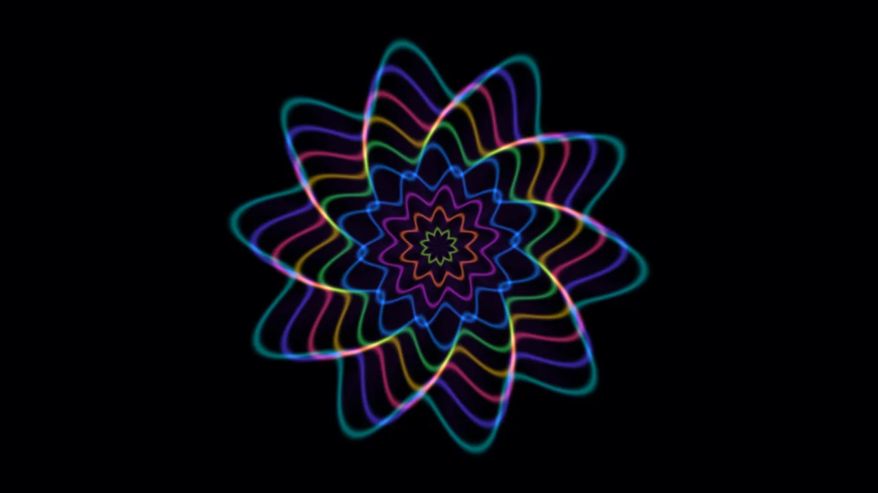 Neon Radial Mandala 4K Wallpaper with Colorful Petal Geometry