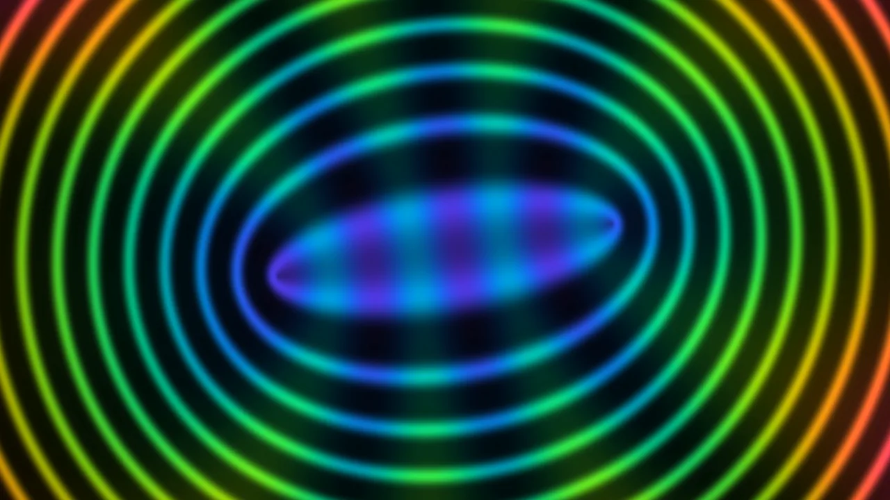 4K Sci-Fi HUD Scanner Interface Wallpaper with Neon Concentric Rings