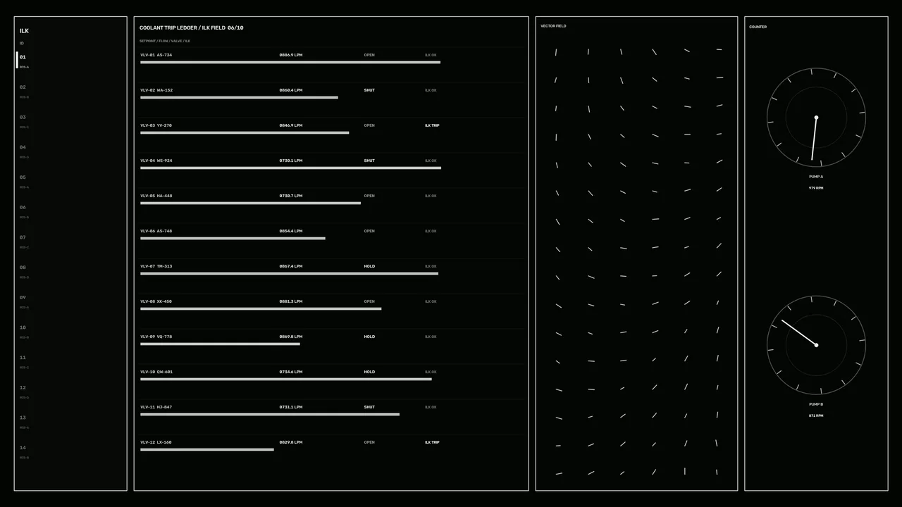 Industrial Coolant Telemetry HUD Dashboard 4K Wallpaper